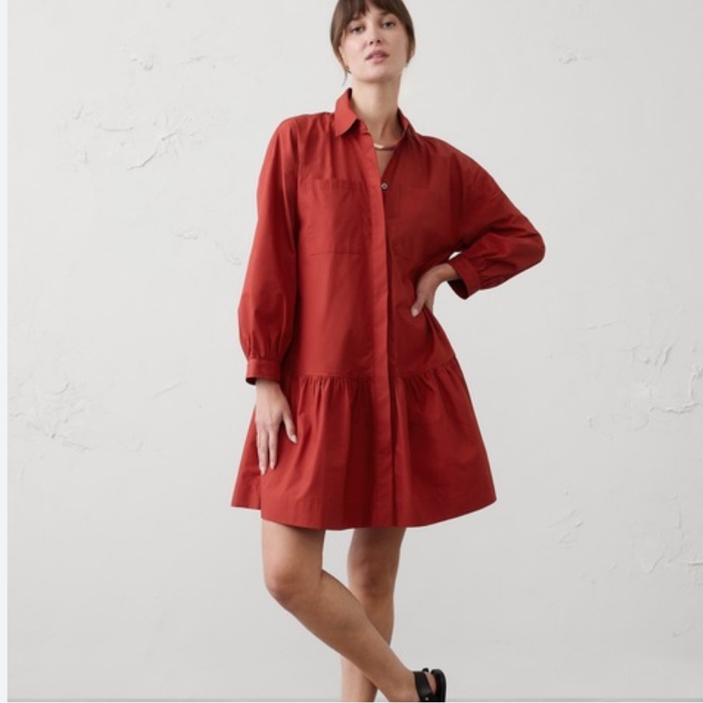 Banana Republic ⚡️NWT⚡️Puff Sleeve Mini Shirtdress